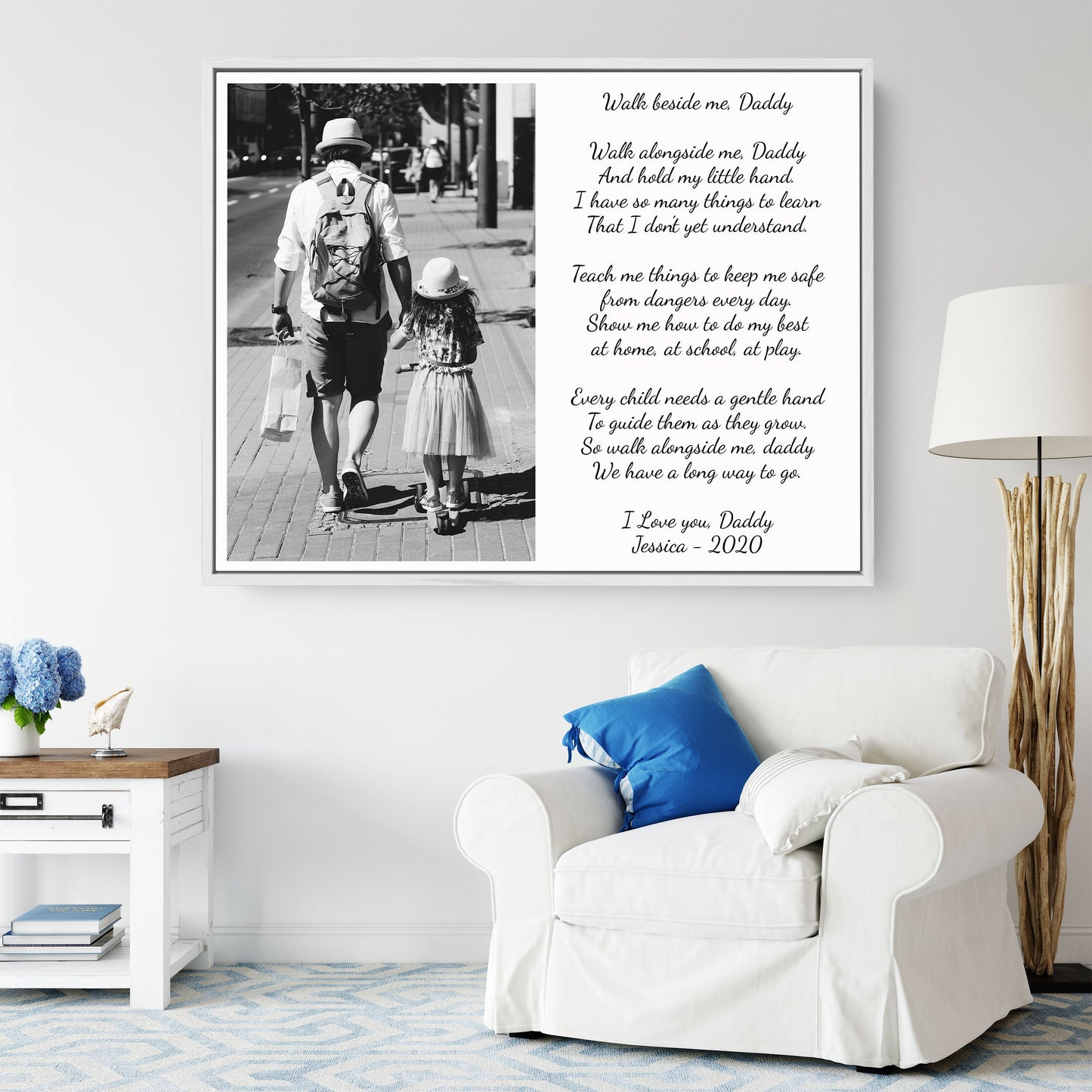 Walk with me daddy poem print