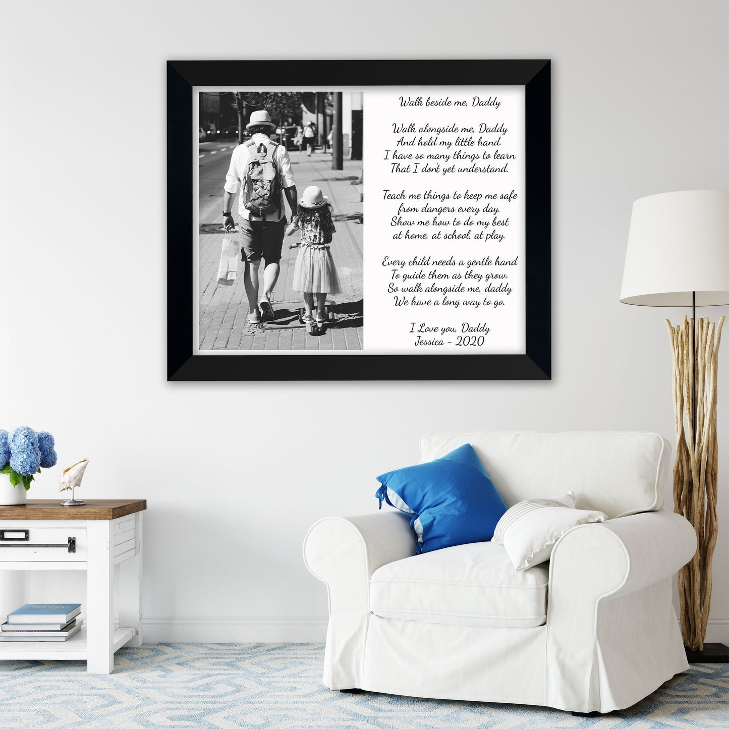 Walk with me daddy poem print